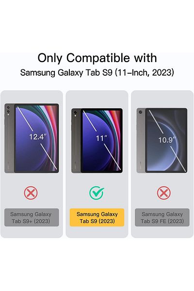 erorex حافظة JETech لجهاز Samsung Galaxy Tab S9 مقاس 11 بوصة - أسود جرافيت