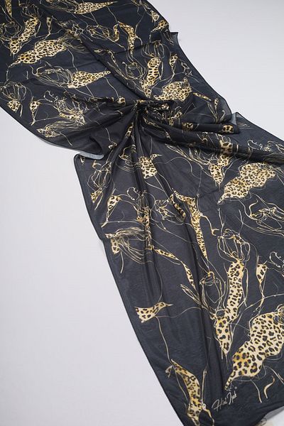 Hint İpek Indian Silk Patterned Digital Voile Tens. Shawl - Pattern-02 - Color-12