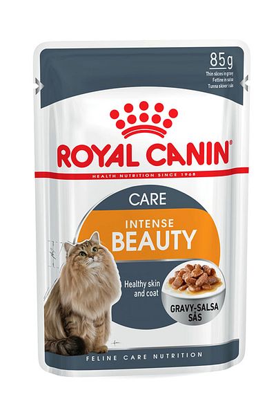 Royal Canin Pack Of 12 Intense Beauty Food In Jelly Brown 1020grams