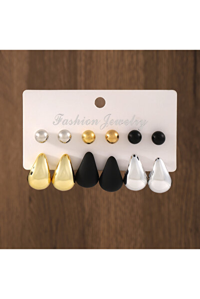 Choice أقراط كلاسيكية مكونة من 3 ألوان على شكل قطرة ماء سميكة ومختلطة الألوان...