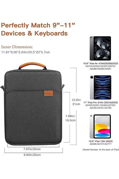 erorex حقيبة حمل بمقبض لجهاز لوحي مقاس 9-11 بوصة من XICEN مع حزام كتف يناسب جهاز iPad Pro 11