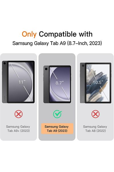 erorex حافظة JETech لجهاز Samsung Galaxy Tab A9 مقاس 8.7 بوصة 2023 - أسود