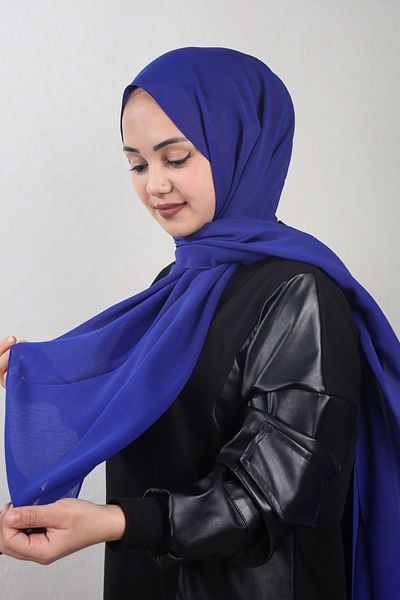 İpekal Silk Flat Color Chiffon Crinkle Shawl - Μοτίβο-01 - Χρώμα-17