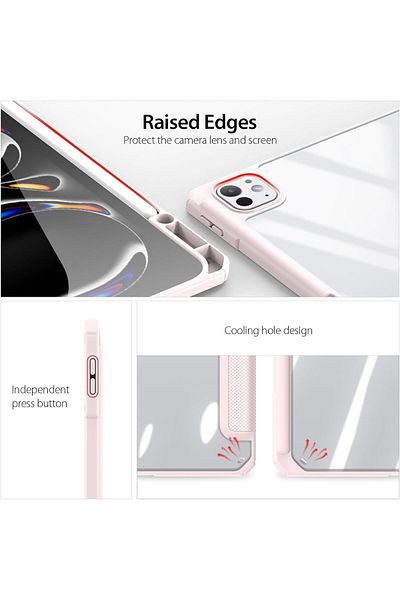 erorex حافظة Fegishilly متوافقة مع iPad Pro 11 (2024) الجيل الخامس، حافظة ذكية ثلاثية الطي مدمجة
