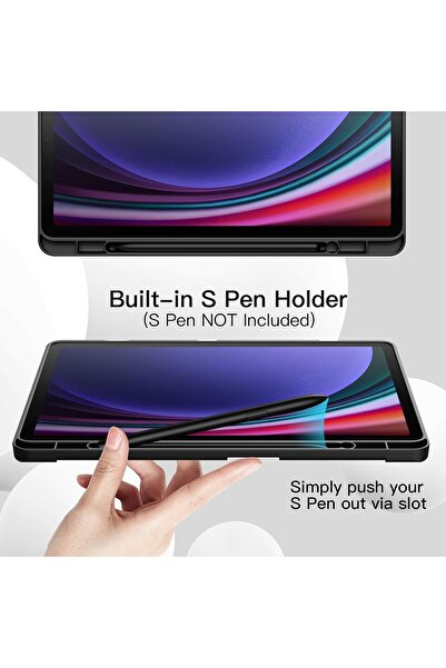 JETech Soft Tri-fold TPU Case with S Pen Holder & Auto Sleep/Wake for Samsung Galaxy Tab S9 11" - Gr