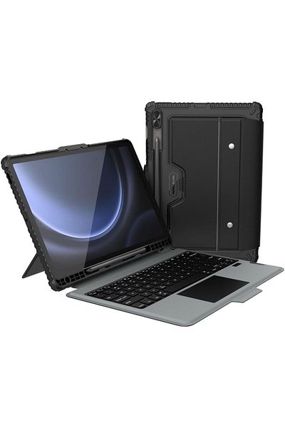 erorex Nillkin Bumper Combo Keyboard Backlit Version Case Designed For Samsung Galaxy Tab S9 FE Plus, Pen