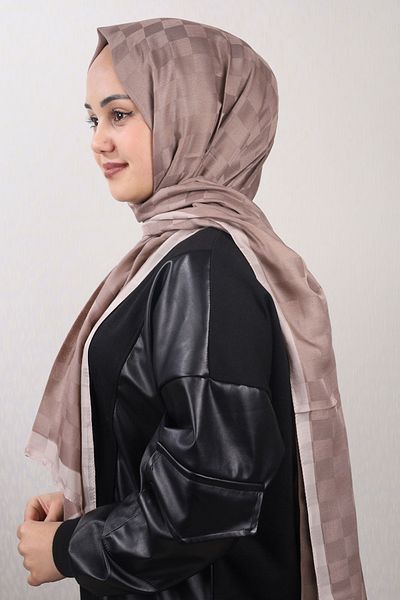 PİRAMİT Pyramid Patterned Checkers Shawl - Pattern-01 - Color-18