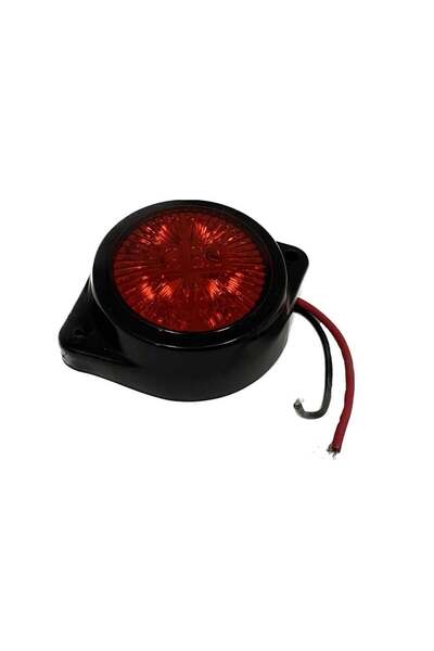 Önder 12V-24V İKAZ LAMBASI YUVARLAK KAUÇUK KIRMIZI (4 LEDLİ) (62 MM)