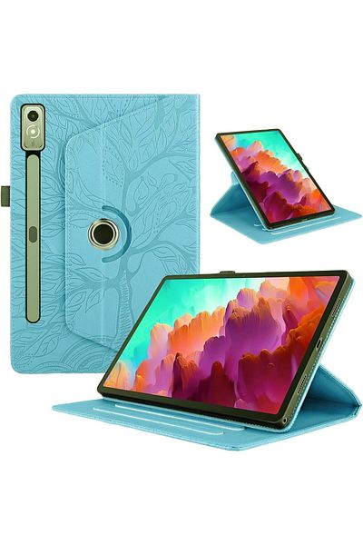erorex جراب دوار لجهاز Lenovo Tab P12 مقاس 12.7 بوصة 2023 - أزرق