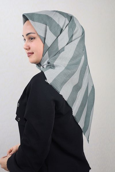 poloist Eșarfă din bumbac în dungi - Model-01 - Culoare-07