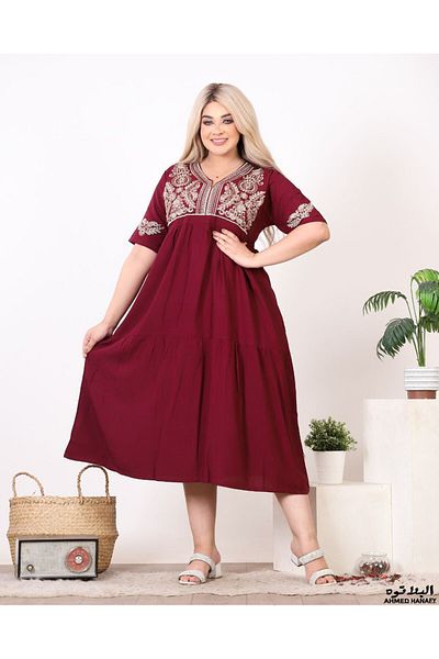 Genrics Comfortable, flowing, embroidered cotton reception jalabiya, below the knee
