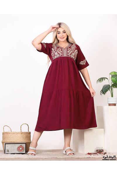 Genrics Comfortable, flowing, embroidered cotton reception jalabiya, below the knee