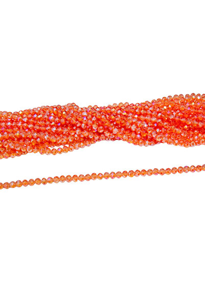 Serhat Aksesuar ve El İşçilik 6 مم خرز زجاجي كريستالي برتقالي 6 مم 1 خيط - (8...
