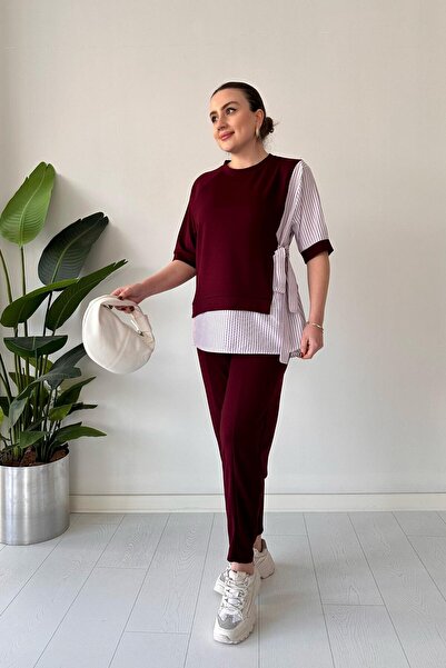 MaziButik Κοντομάνικο γαρνιρισμένο κοστούμι Claret Red