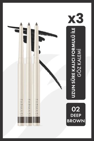 Farmasi 3-Piece Elevator Eye Pencil 02 Deep Brown