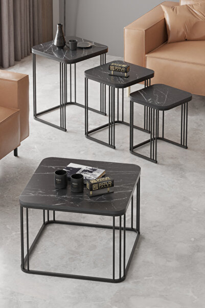 GOLDFALEZ Orta Sehpa Ve Zigon Sehpa Alize Set Bendir