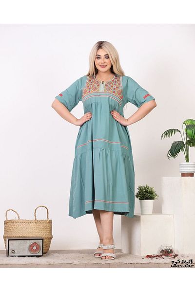 Genrics Comfortable, flowing, embroidered cotton reception jalabiya, below the knee