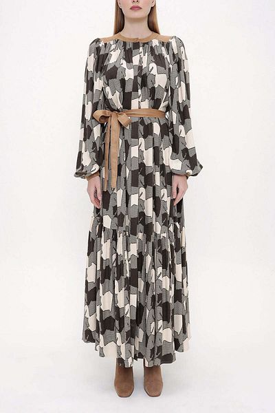 SOCIETA Gathered Long Shirt Dress 93815