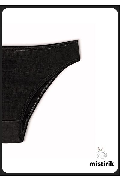MİSTİRİK Taranto Model Corded Cotton Slip Ευέλικτο Άνετο Αναπνεύσιμο Σλιπ Μαύρο Χρώμα