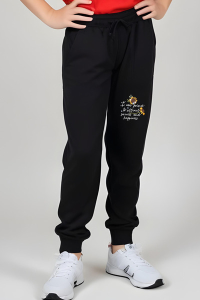 YA KO KİDS Attract Printed Girl's Short Sleeve T-Shirt and Sweatpants Set