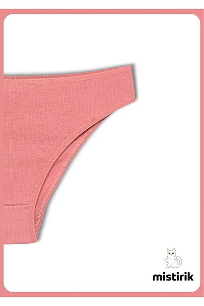 MİSTİRİK Taranto Model Corded Cotton Slip Ευέλικτο Άνετο Αναπνεύσιμο Σλιπ Παστέλ Ροζ Χρώμα