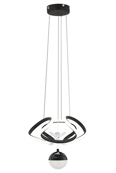 Dekorluna Oscar Siyah Modern Sarkıt Led Avize Günışığı Salon Mutfak Oda Hol Ledli Avize