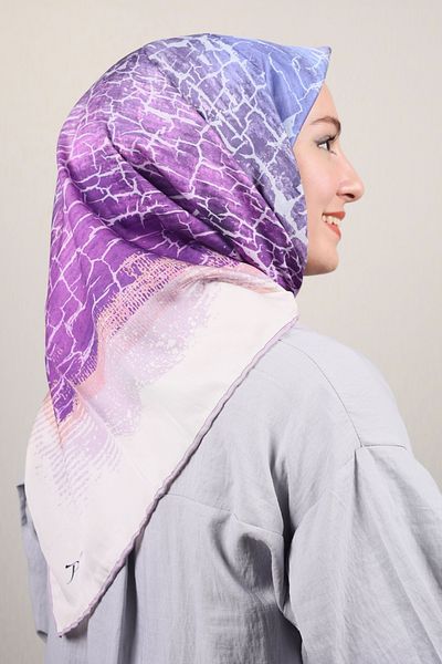PİRAMİT Φουλάρι από ρεγιόν με σχέδιο Pyramid Luxer - Pattern-06 - Color-05