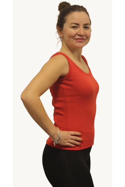 rood Women's Long T-Shirt with Wide Straps Rib