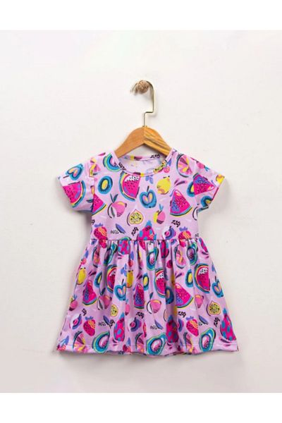 ruhaay Girl's Printed Short Sleeve Dress