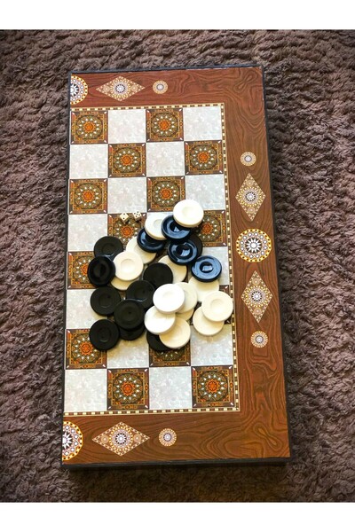 WOGA طقم طاولة كبيرة الحجم - إطار بلاستيكي - حجر بلاستيكي - أرضية خشبية رفيعة