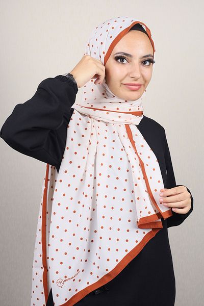 Modakaşmir Μόδα Κασμίρ Πορτοκαλί Σειρά Medina Silk Shawl - Χρώμα-06