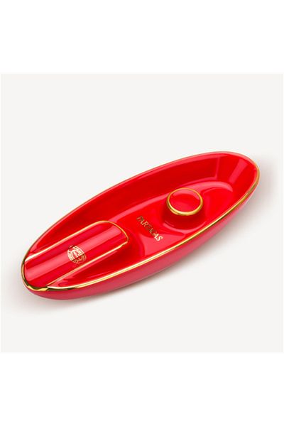 Lubinski Керамичен пепелник за пури Partagas Single Boat, червен