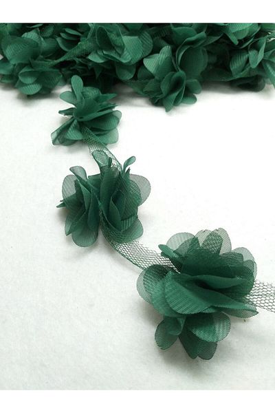 YENİ HEDİYELİK DÜNYAM Emerald Green Laser Rose 2m Laser Cut Rose Στολίδι Συσκευασία 24 τμχ Οργάντζα Υφασμάτινα Τεχνητά Λουλούδια