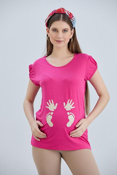 LİYACA TRICOU DE MATERNITATE IMPRIMAT CU MANECĂ SCURTĂ