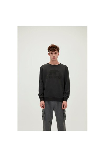 Bad Bear Crewneck Men's Navy Blue Printed Sweatshirt