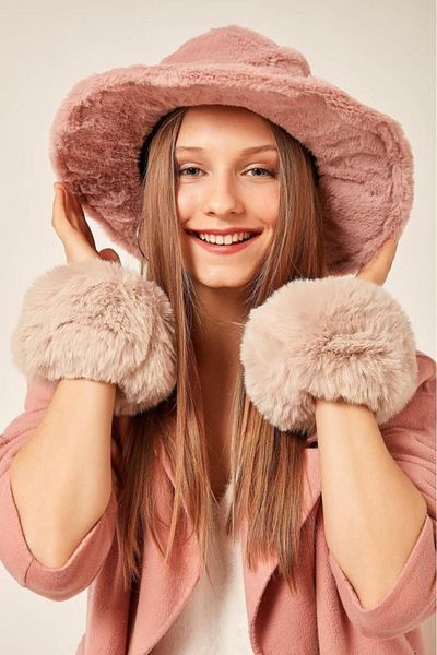 Luminos Butik Beige Fur Sleeve - Model 3601