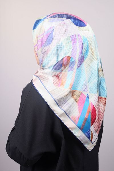 PİRAMİT Φουλάρι από ρεγιόν με μοτίβο Pyramid Luxer - Pattern-32 - Color-02