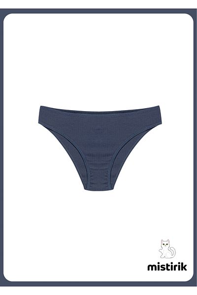 MİSTİRİK Taranto Model Corded Cotton Slip Ευέλικτο Άνετο Αναπνεύσιμο Σλιπ Μπλε Χρώμα