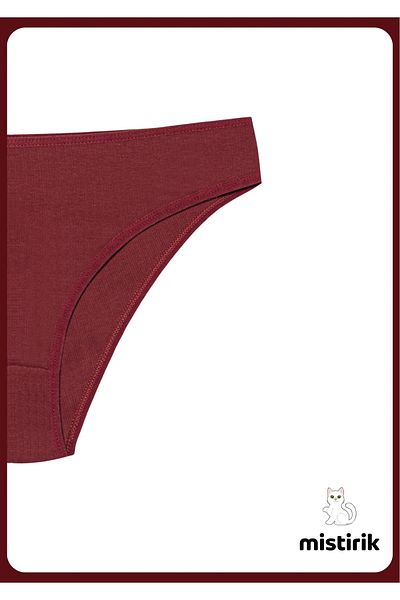 MİSTİRİK Model Taranto Slip Bumbac Rigate Flexibil Confortabil Chiloți Respirabili Culoare Bordeaux