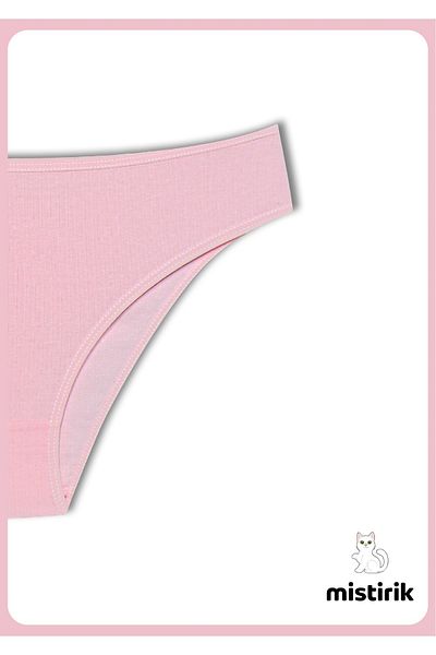 MİSTİRİK Taranto Model Corded Cotton Slip Ευέλικτο άνετο αναπνεύσιμο εσώρουχο ανοιχτό ροζ χρώμα