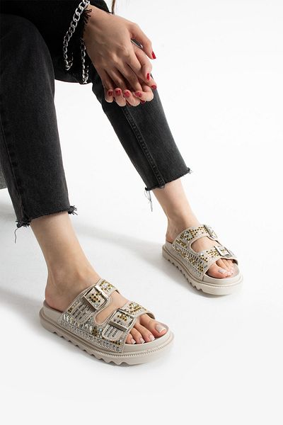nurness Ruby Women's Stone Belted Slippers