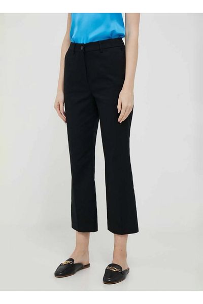 Sisley High Waist Slim Fit Black Women's Trousers 4Iullf02Y