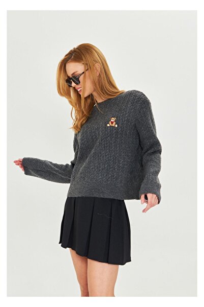 TIFFANY&TOMATO Ayıcık Nakışlı Triko Kazak