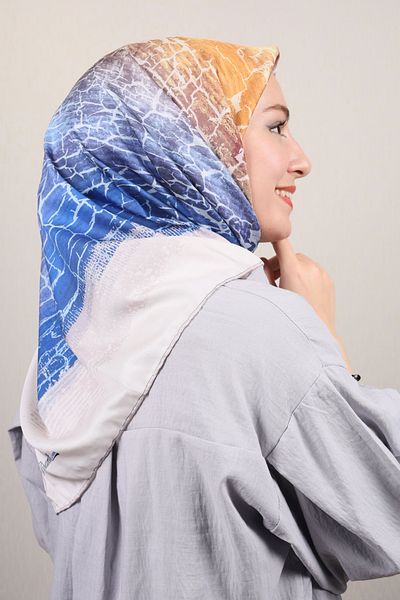 PİRAMİT Eșarfă din raion cu model Pyramid Luxer - Culoare-07 - Model-06