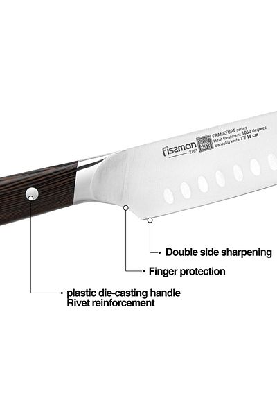 Fissman 7" Santoku Knife Frankfruit Sturdy And Elegant Handle, Minimalist Design with Sharp Blade