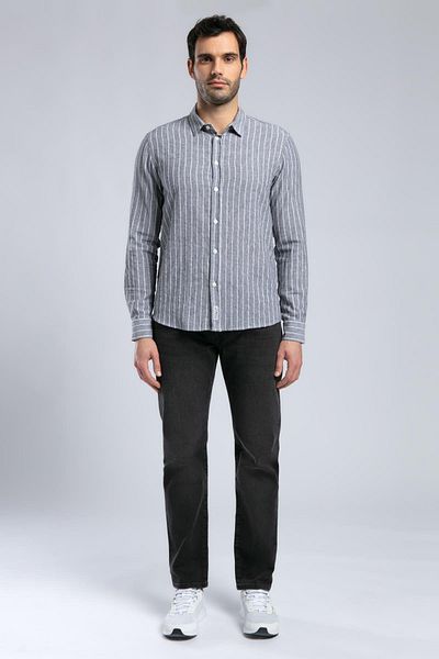 Lee Cooper Nısjos Men's U.Sleeve Woven Shirt Gray