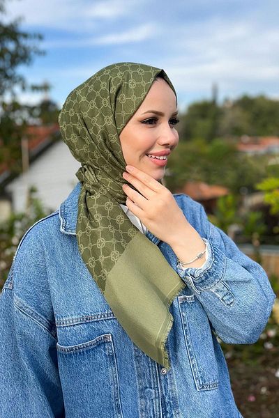 Aker Σάλι Elegance Monogram - 1090100 -952 - Πράσινο