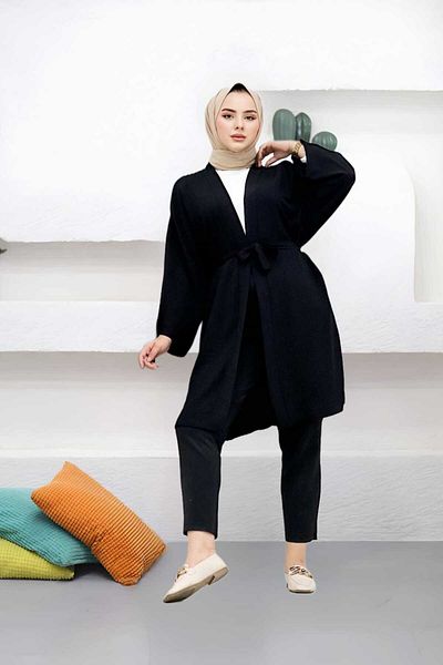 CNG MODA Belted Aerobin Wide Sleeve Oversize Kimono