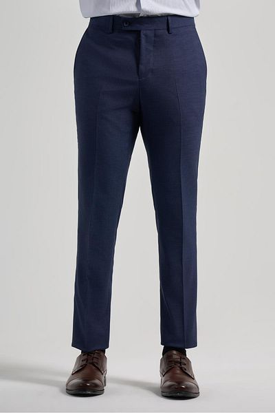 İmza Navy Blue Stretchy Slim Fit Classic Trousers with Side Pockets 1003250160