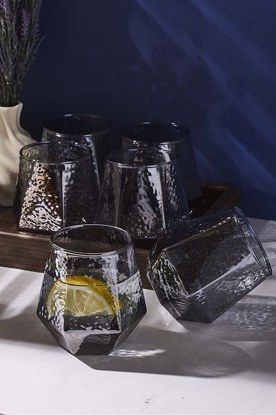 Perotti Harris Smoked 320 ml Set of 6 Glass Cups